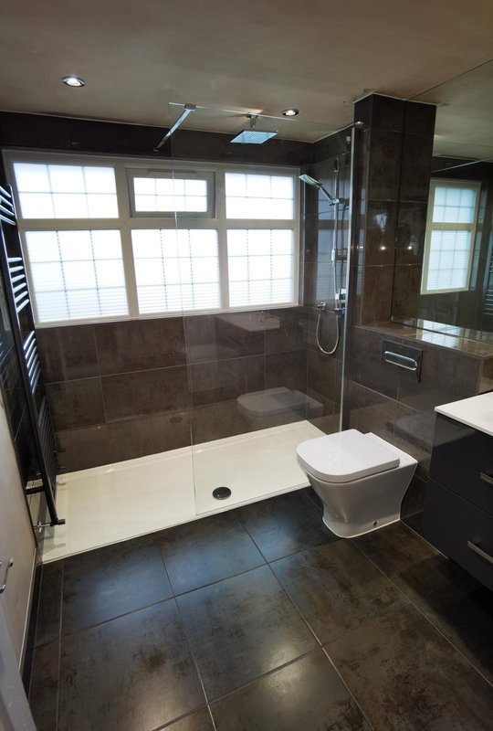 After: finished ensuite with walk in shower